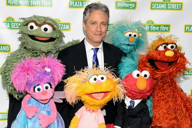 Jon Stewart with the Muppets Jon Stewart with the Muppets